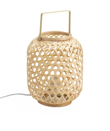 Lámpara de mesa bambú natural. - Lámpara de mesa bambú natural.