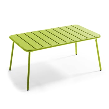 Palavas - Mesa de jardín de acero verde 90 x 50 cm