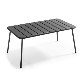 Palavas - Tavolino da giardino in acciaio grigio antracite 90 x 50 cm