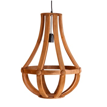 Lámpara de techo de madera de abeto en color marrón de 41x41x56cm
