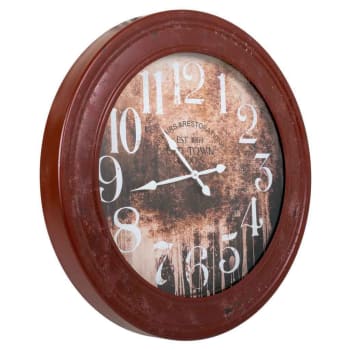 Reloj de metal marrón 80x80cm