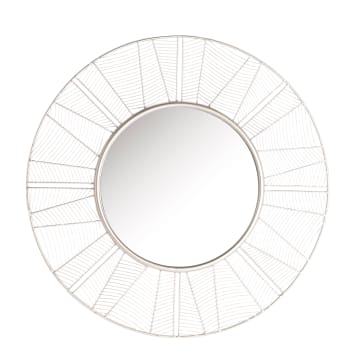 Espejo de hierro en color plata de 81x2x81cm