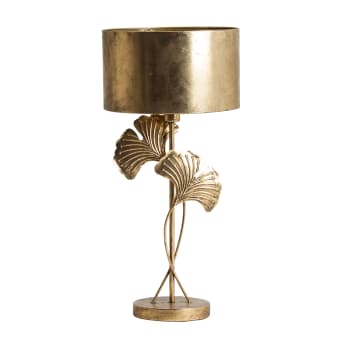 HOJAS - Lámpara de sobremesa, de hierro, en color oro, de 35x35x74cm
