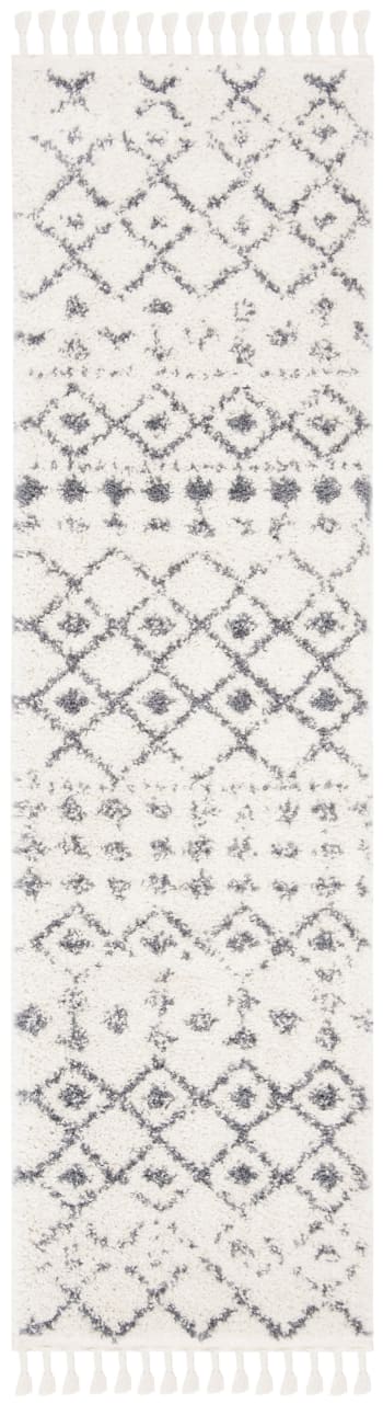 Berber fringe shag - Tapis Gris/Neutre 65 X 245