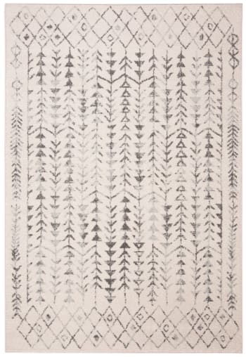Tulum - Tapis de salon interieur en ivoire & gris, 122 x 183 cm
