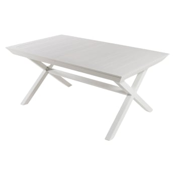 Mesa de exterior extensible de aluminio blanco 170 cm a 240 cm