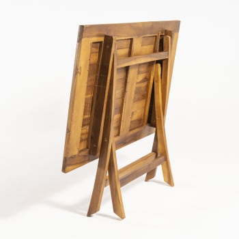 Meda mesa plegable de madera rectangular 140x80 cm para jardín y exterior