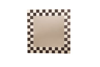 CHECKERED - Specchio quadrato in acrilico bianco e nero.