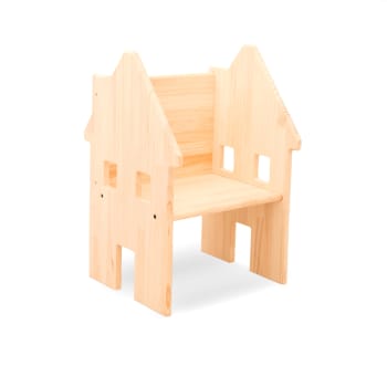 HAPPYHOUSECHAIR - Chaise en pin massif en couleur bois naturel style Montessori.
