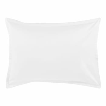 TEOPHILE - Taie d'oreiller en sain de coton blanc 50x75