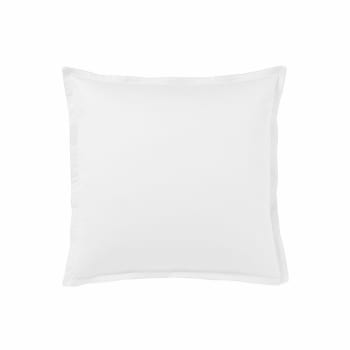 TEOPHILE - Taie d'oreiller en sain de coton blanc 65x65