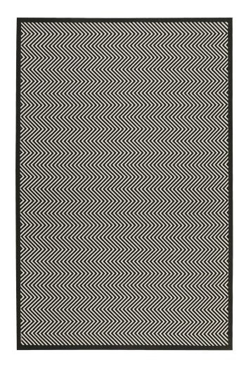 Paulsen - Alfombra de pasillo tejida reversible beige y negro 80x300