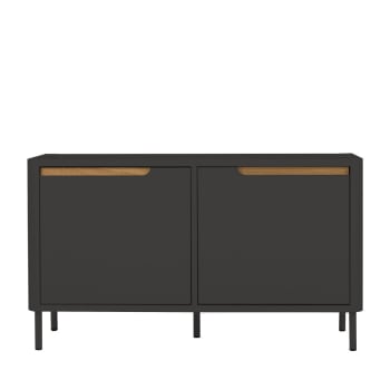 Switch - Petit meuble de rangement en bois 2 portes L94cm gris anthracite