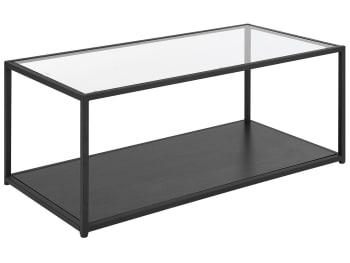 Table basse en métal noir mat plateau en verre Nevada – Decoclico
