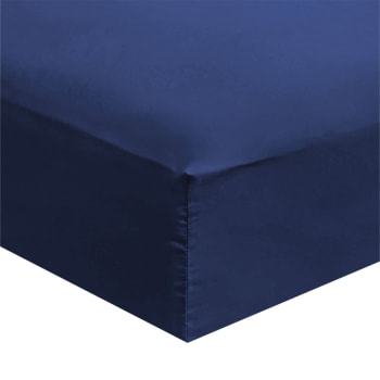 Drap housse grand bonnet microfibre Bleu 140x190/200cm