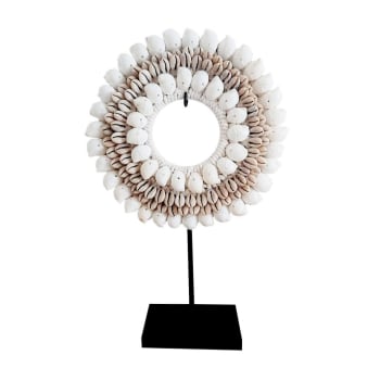 AZORA - Figura decorativa de conchas, beige/blanco  D22xA35 cm