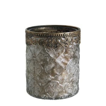 JARDIN D'HIVER - Photophore vase brun givré moyen modèle