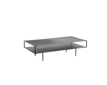 Chelsea - Table basse double plateau rectangle métal Noir