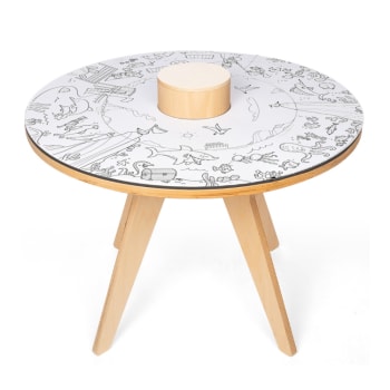 FUN ACTIVITIES - Table à dessiner multifonction en bois D70 cm