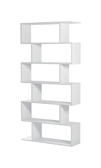Candelaria - Doppelseitiges Bücherregal mit 5 Regalen Weiß