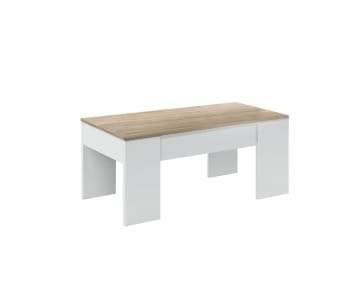 Oceanside - Table basse effet bois blanc et chêne