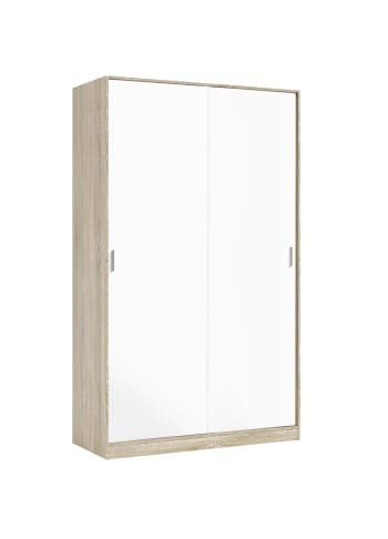 Waterbury - Guardaroba 2 ante effetto legno rovere, bianco 120x50h200 cm