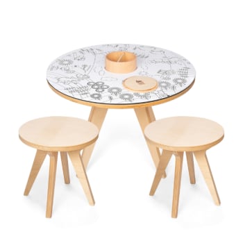 kindsgard Tavolino e sedie snakkermat 4 pezzi legno/bianco 