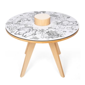 PLAY TIME - Tavolo da disegno multifunzionale in legno D70 cm