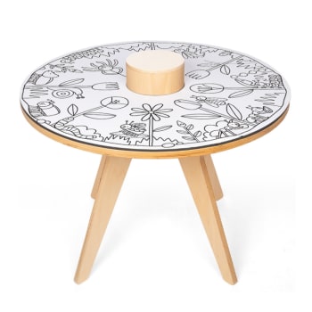 LITTLE FRIENDS - Table à dessiner multifonction en bois D70 cm