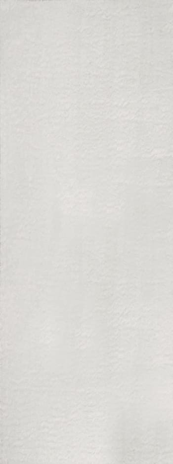 COSY - Tapis en polyester brillant motif uni blanc 80x150