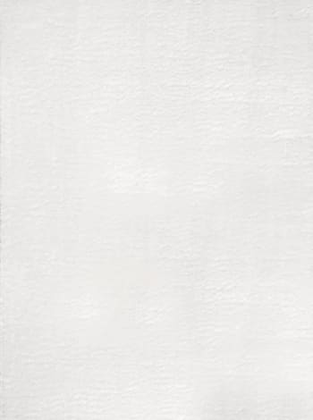 COSY - Tapis en polyester brillant motif uni blanc 67x90