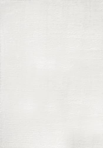 COSY - Tapis en polyester brillant motif uni blanc 120x160