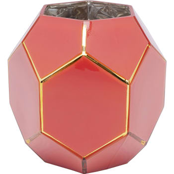 ART - Vaso moderno in vetro rosa 17x18x18cm