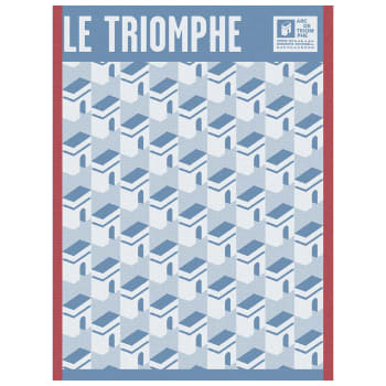 Arc triomphe - Torchon en coton bleu 60 x 80