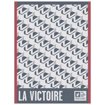Arc victoire - Torchon en coton bleu 60 x 80