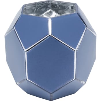 Art - Vase en verre bleu et argenté H17