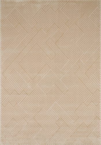 BIANCA - Tapis motif géométrique beige - 160x230