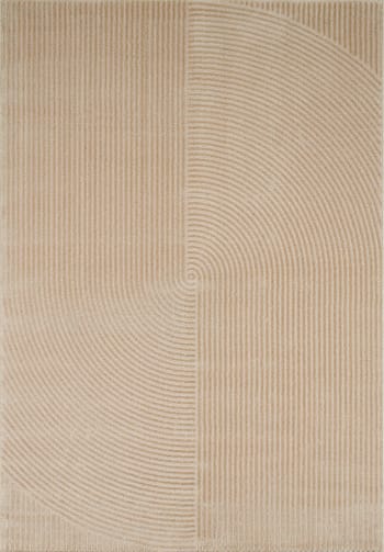 BIANCA - Tapis beige motif géométrique en relief - 120x160