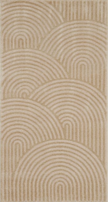 BIANCA - Tapis motif arc en relief beige - 80x150