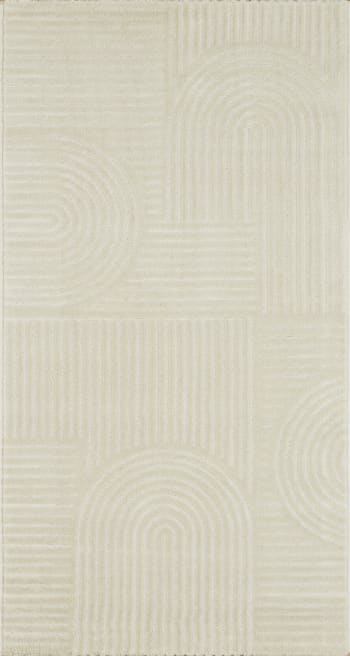 BIANCA - Tapis crème motif arc relief - 80x150