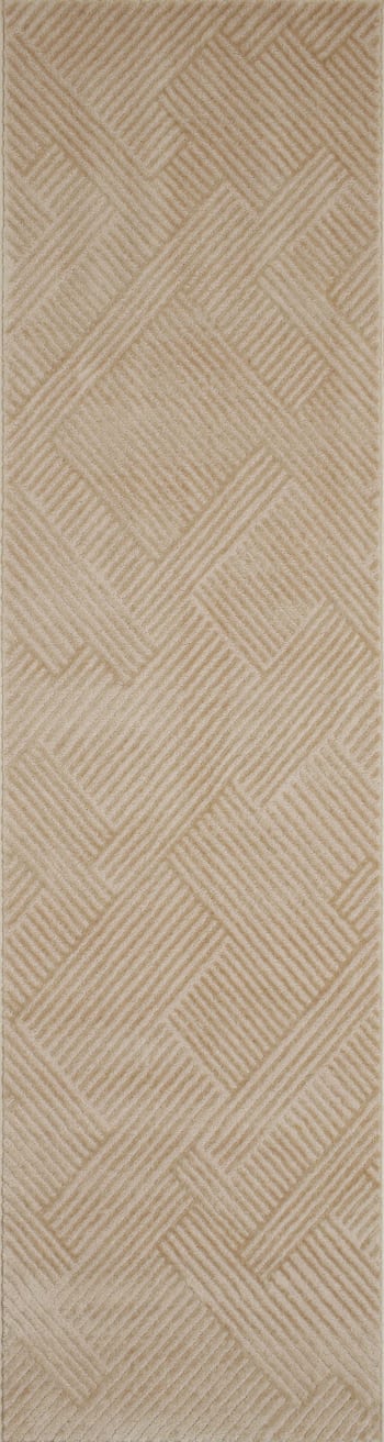 BIANCA - Tapis beige motif géométrique - 80x300