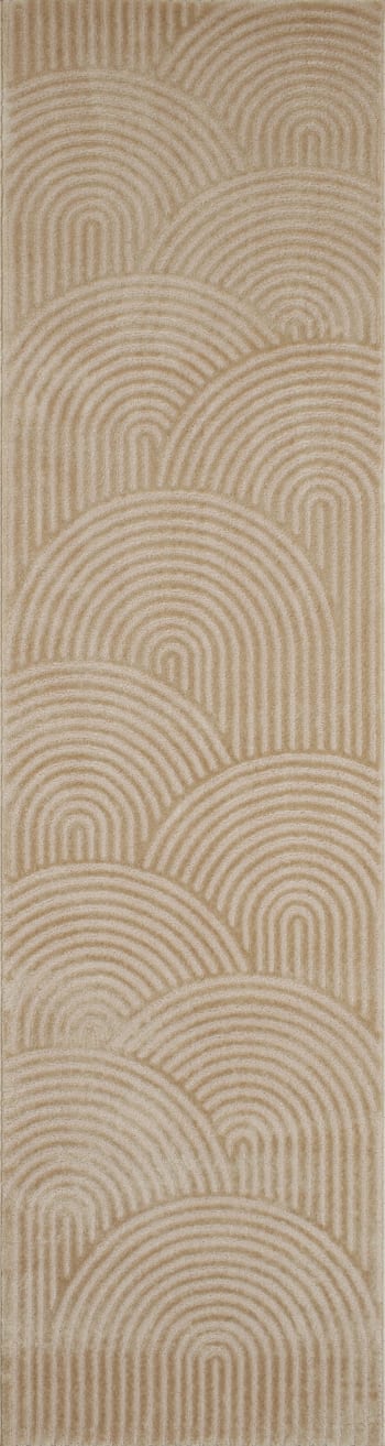 Tappeto in velluto - motivo marrone in rilievo su fondo beige 160x225 INA