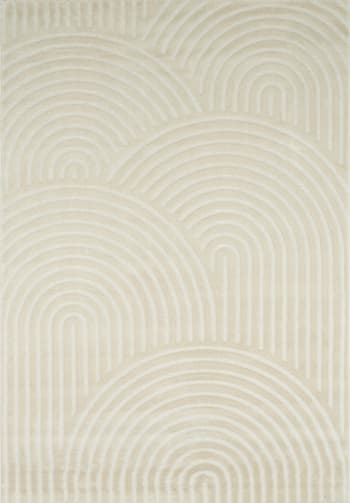 BIANCA - Tapis motif arc en relief creme - 160x230