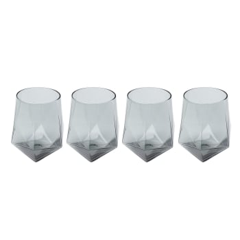 Diamond - Bicchiere per l'acqua moderno in vetro smoke 12x11x11 cm