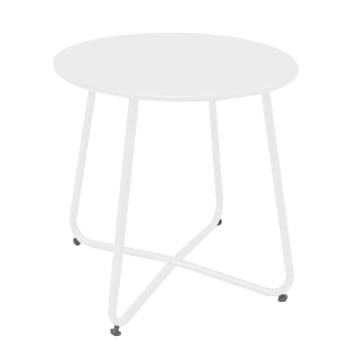 Table d'appoint Luna Acier Blanc 45 x 45 cm