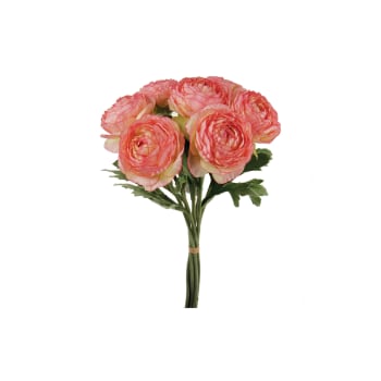 Bouquet de renoncules artificielles rose H40