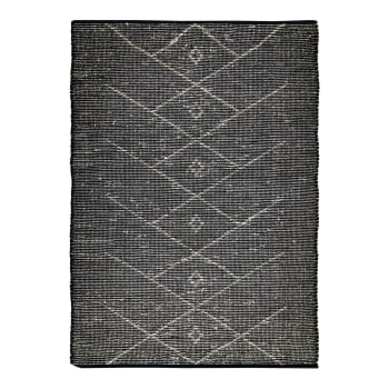 tapis rond jonc de mer jute bord noir bloomingville 120 cm