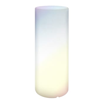 Lámpara exterior de pie cilíndrica con mando de luz led blanca