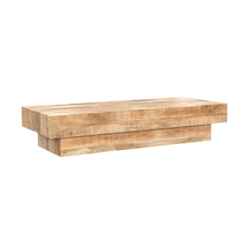 Aréto - Mesa de centro rectangular de madera de mango