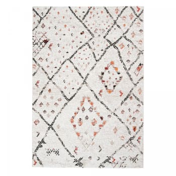 Moryla - Tapis berbère motif ethnic, idéal pour un grand salon, crème 280x380